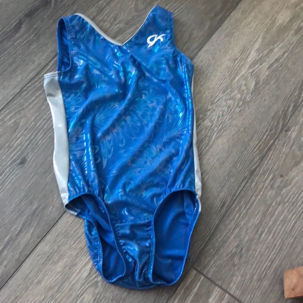 Blue GK elite gymnastics leotard